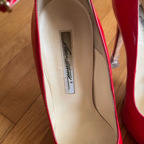 Brian Atwood Red Patent Leather Six Inch Pumps - Picture 8 of 12